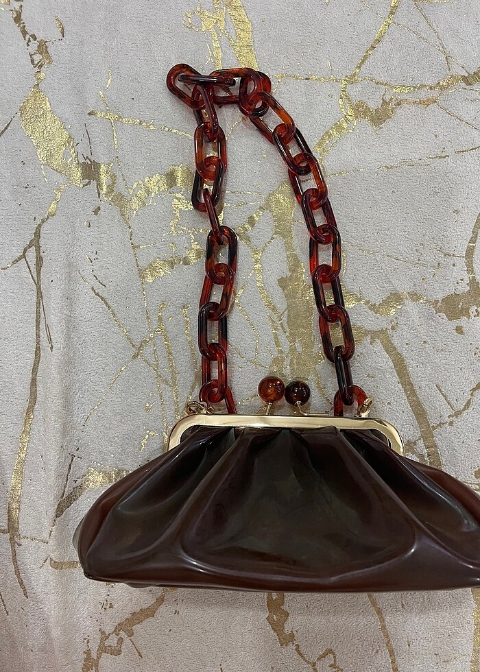 Zara şeffaf kahverengi çanta - Görsel 4