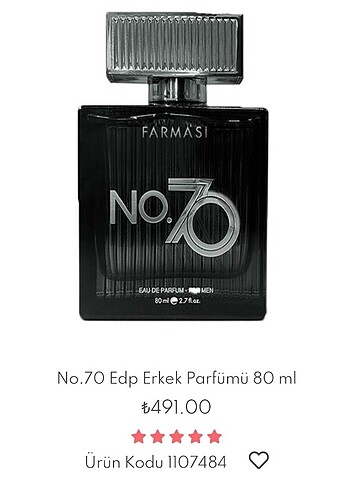 Farmasi Farmasi No 70 Eau de erkek parfüm 