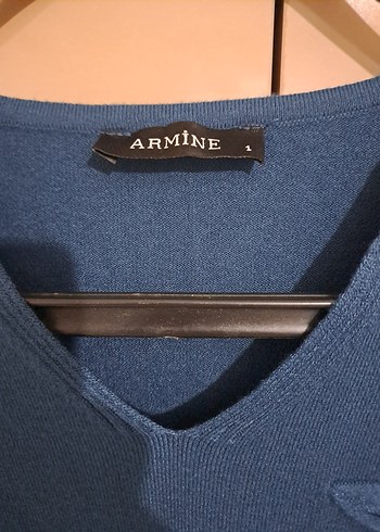 V Yaka Lacivert Kadın Triko Kazak - Görsel 2