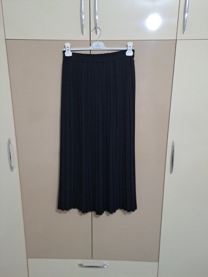 Kadın Siyah Kemerli Mini Bluz ve etek takım - Görsel 2