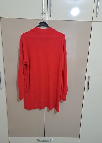 Kırmızı Salaş Örgü Kadın Kazak - Görsel 2