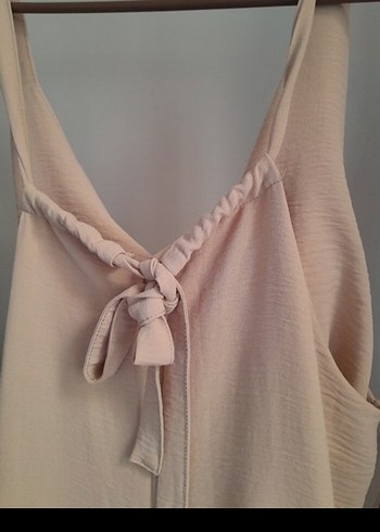 Bej Straplez Triko Kadın Tulum - Görsel 6