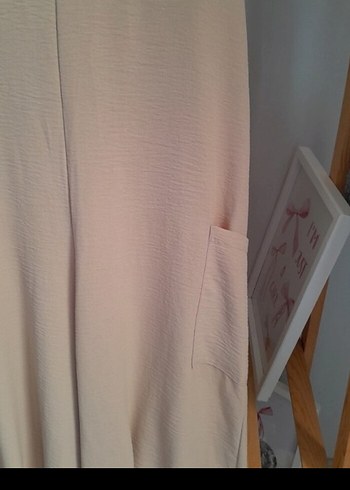 Bej Straplez Triko Kadın Tulum - Görsel 4