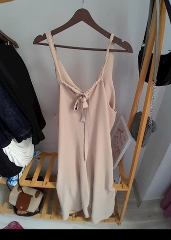 Bej Straplez Triko Kadın Tulum - Görsel 7