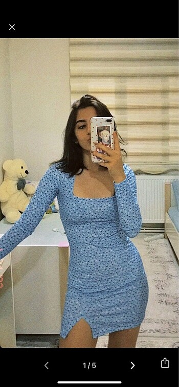 Çiçekli mini elbise