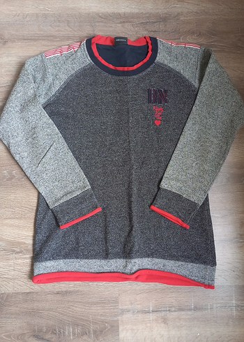 Erkek Gri pijama üst sweat - Görsel 7