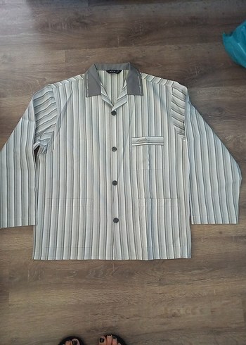 Gri Erkek Düğmeli Pijama Takımı - Görsel 3