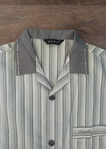 Gri Erkek Düğmeli Pijama Takımı - Görsel 6