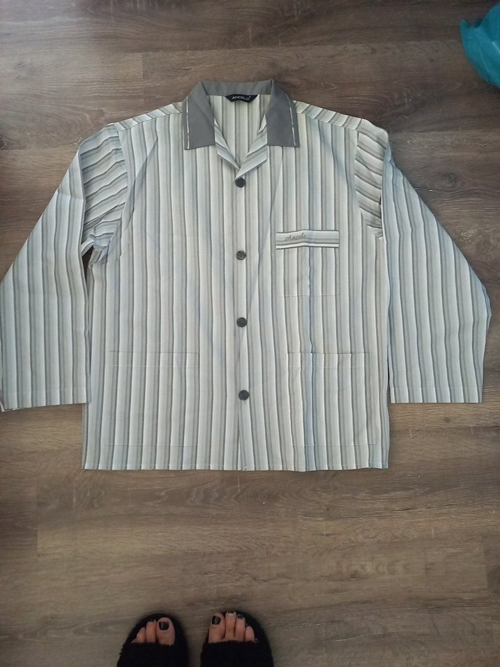 Gri Erkek Düğmeli Pijama Takımı - Görsel 2