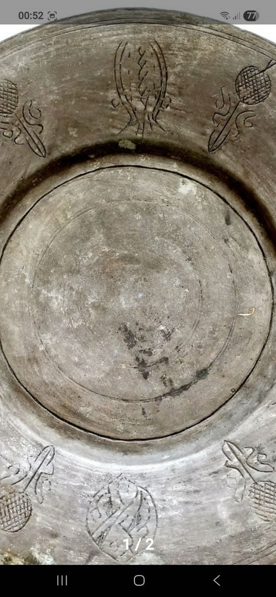 eski antika Desenli Tabak - Görsel 5