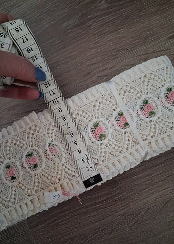 güpür Çiçek Desenli Örgü Dantel Şerit - Görsel 7