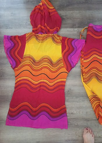 Renkli Bohem Kadın Pareo ikili takım - Görsel 5