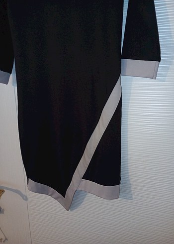 Siyah Midi yarım Kollu  Elbise - Görsel 4