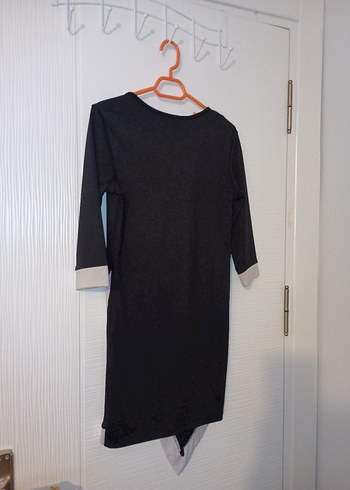 Siyah Midi yarım Kollu  Elbise - Görsel 5