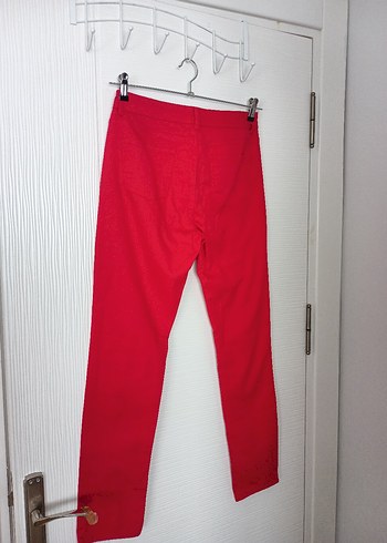 Kırmızı Düğmeli Kadın Pantolon - Görsel 5