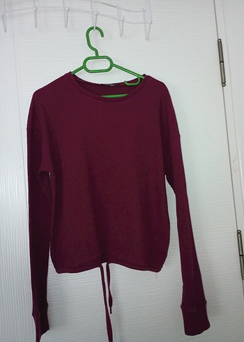 Bordo Kadın Basic Uzun Kollu bluz