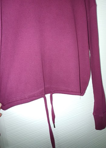 s Beden bordo Renk Bordo Kadın Basic Uzun Kollu bluz