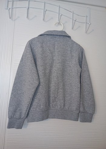 Gri Fermuarlı Erkek Çocuk Sweatshirt - Görsel 5