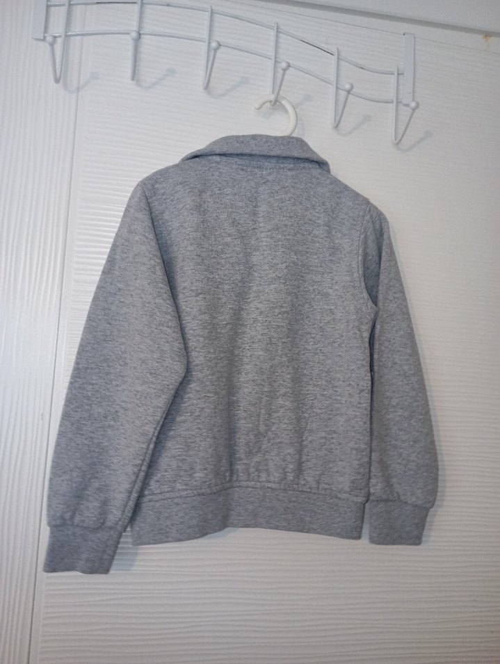 Gri Fermuarlı Erkek Çocuk Sweatshirt - Görsel 5