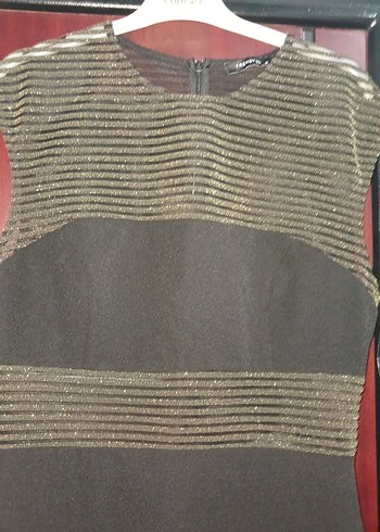 Kemerli Siyah Uzun Kadın Elbise - Görsel 2