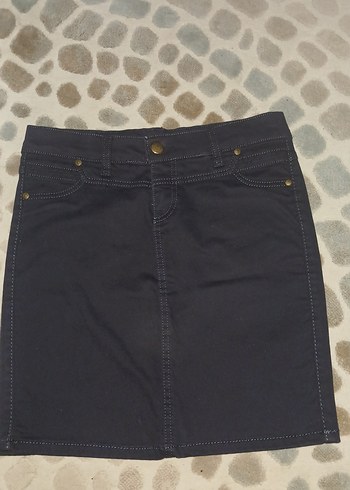 Siyah Denim Mini Etek - Görsel 2