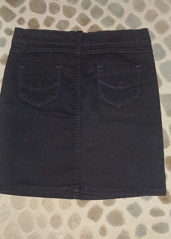 Siyah Denim Mini Etek - Görsel 3