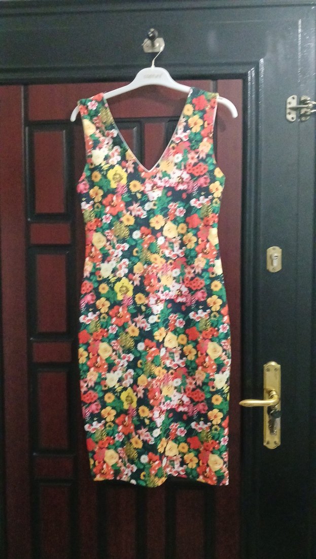 Çiçek Desenli Bohem Midi Elbise - Görsel 2