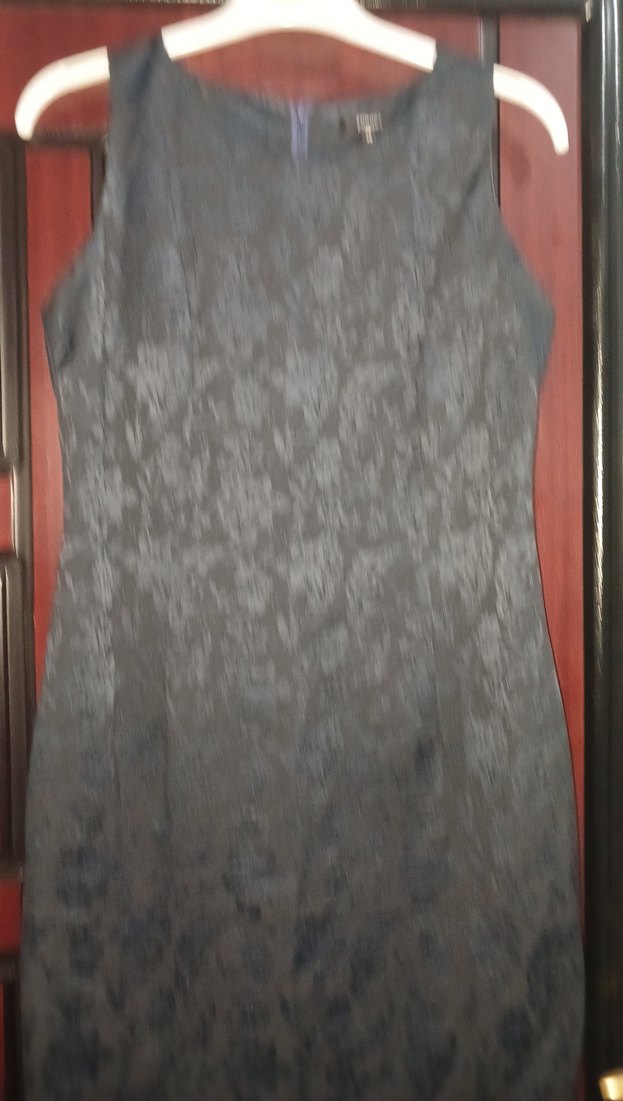 Dantelli Kolsuz Siyah Midi Ofis Elbisesi - Görsel 3