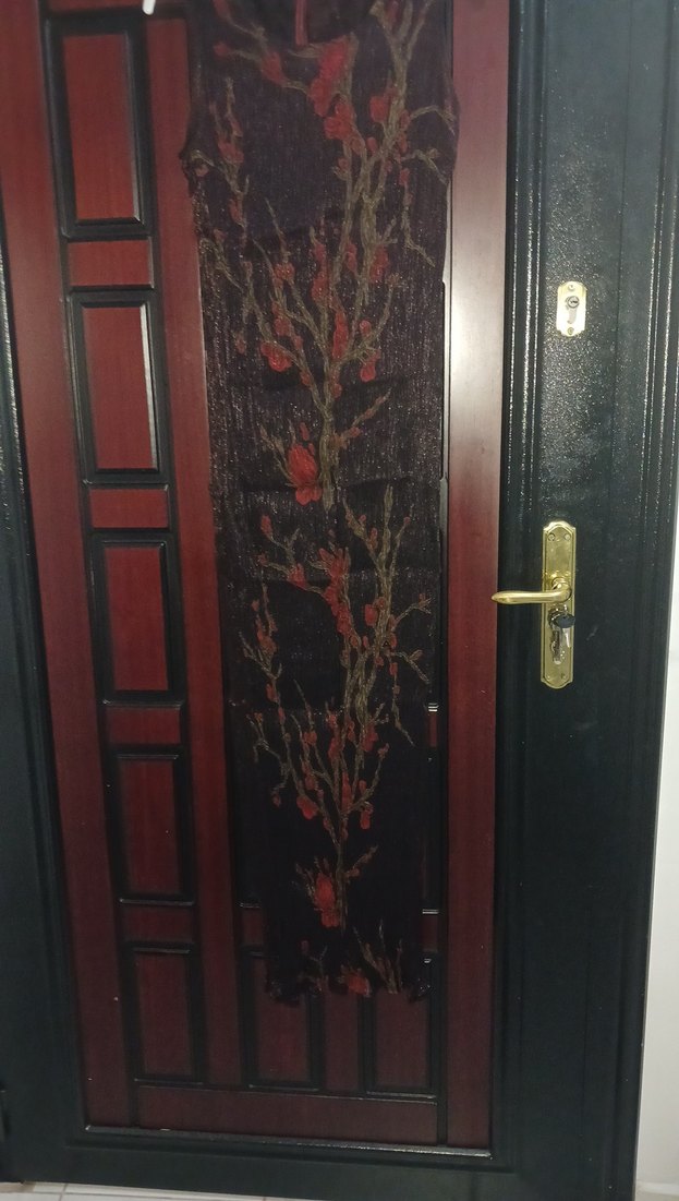 Bordo Uzun Kollu Drapeli Gotik Elbise - Görsel 2