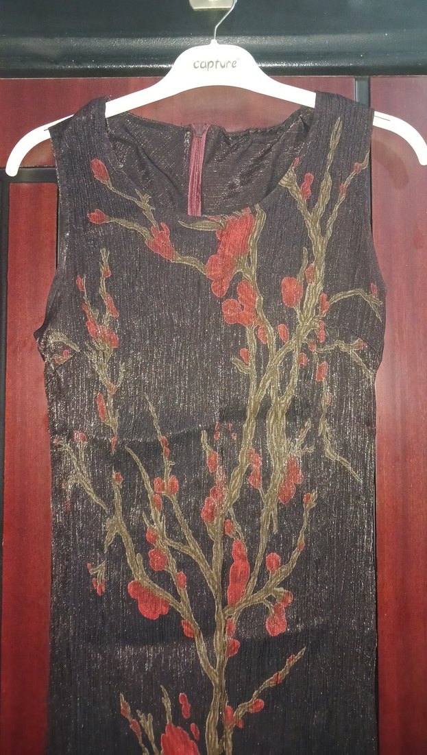 Bordo Uzun Kollu Drapeli Gotik Elbise - Görsel 3