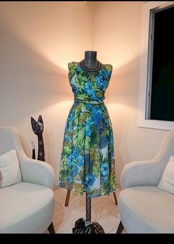 Renkli Bohem Uzun Elbise - Görsel 7