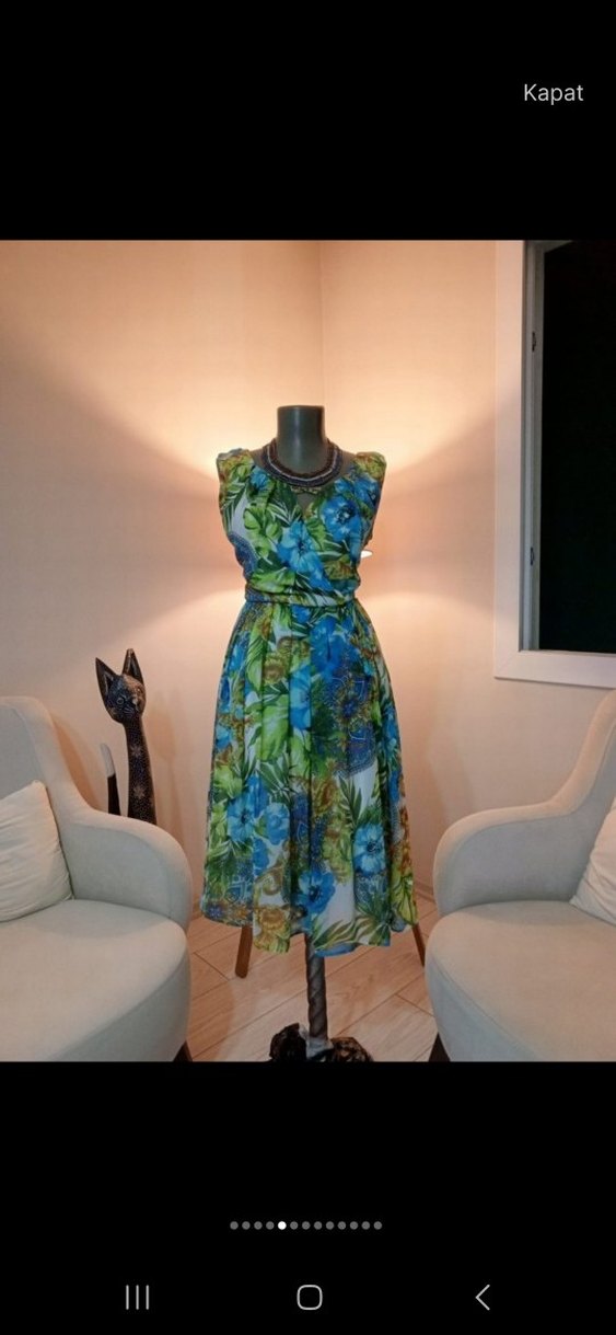 Renkli Bohem Uzun Elbise - Görsel 3