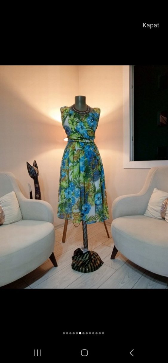 Renkli Bohem Uzun Elbise - Görsel 4