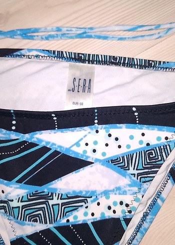 s Beden mavi Renk Mavi Batik desenli Bikini