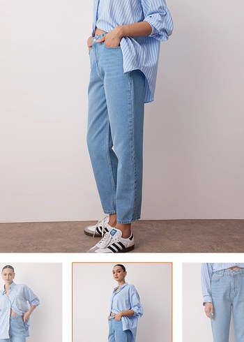 Mavi Midi Boy Regular Fit Kadın Kot Pantolon - Görsel 2