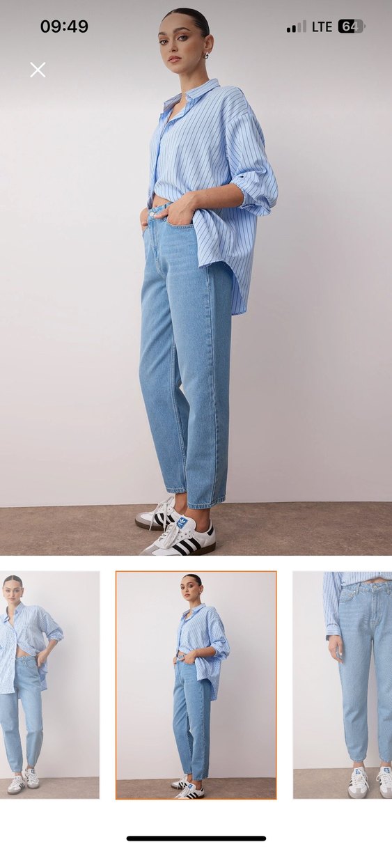 Mavi Midi Boy Regular Fit Kadın Kot Pantolon - Görsel 2