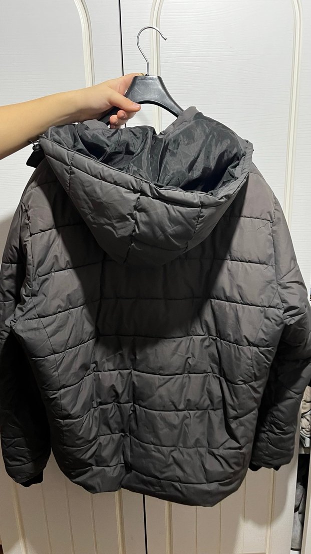 Gri Fermuarlı erkek  Kışlık Mont - Görsel 3