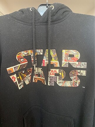 s Beden Pull and Bear *Siyah Star Wars* kabartmalı sweatshirt