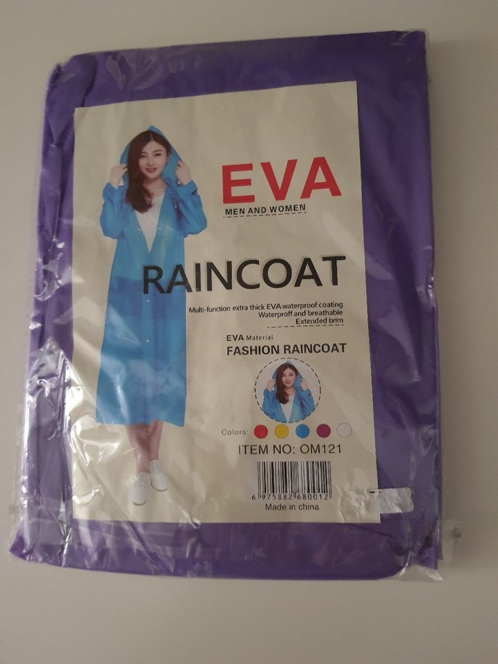 Mor Midi Baskılı Kadın Yağmurluk - Görsel 2