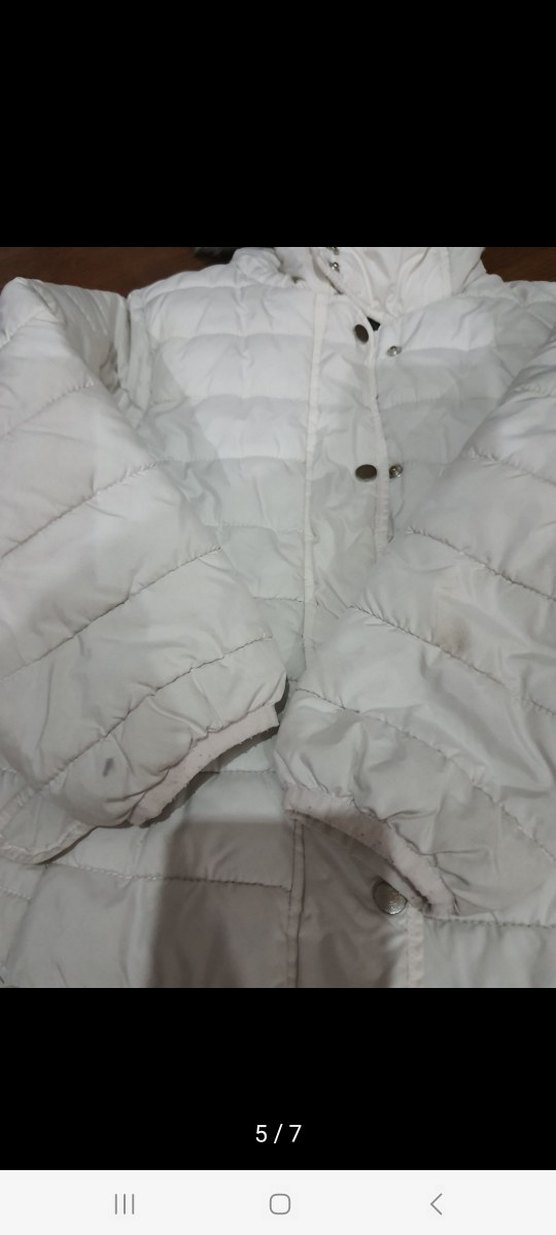 çıtçıtlı Beyaz Midi kız çocuk Kışlık Mont - Görsel 4