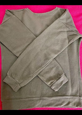 Kız Çocuk haki Uzun Kollu Payetli Sweatshirt - Görsel 7