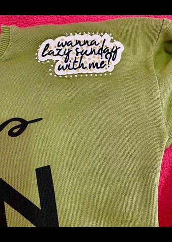 Kız Çocuk haki Uzun Kollu Payetli Sweatshirt - Görsel 5