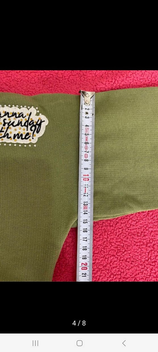 Kız Çocuk haki Uzun Kollu Payetli Sweatshirt - Görsel 4