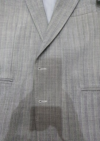 Gri Erkek Ofis Takımı, Normal Kesim, Düğmeli - Görsel 6