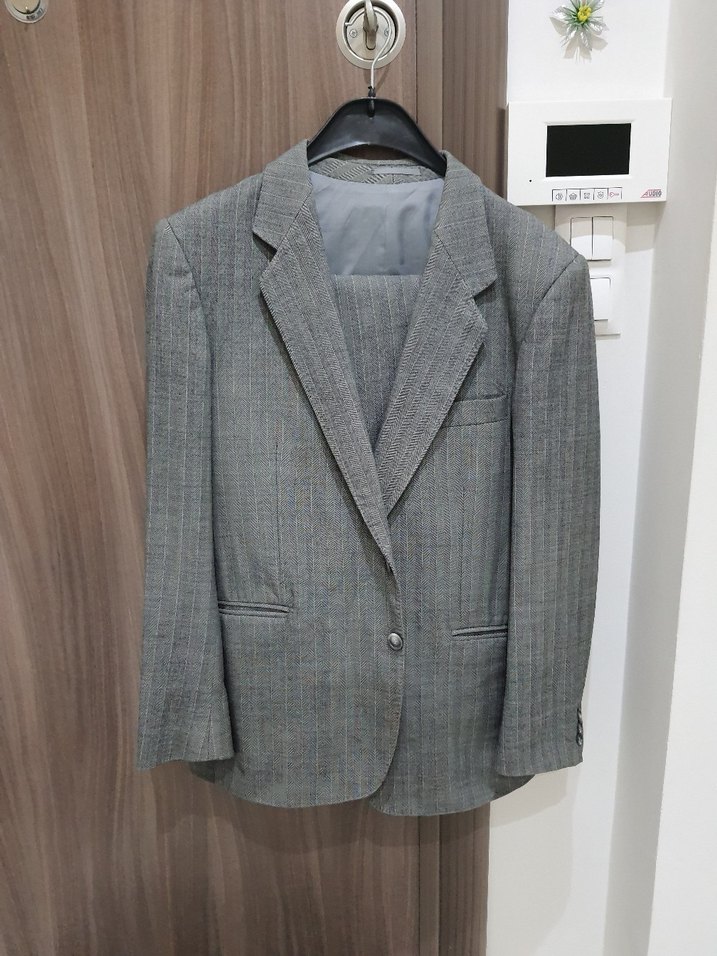 Gri Erkek Ofis Takımı, Normal Kesim, Düğmeli - Görsel 2