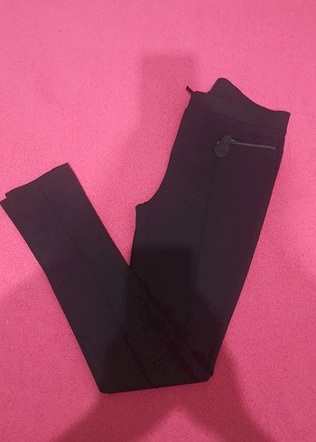 Siyah Tayt Kumaş Pantolon - Görsel 2