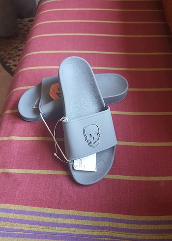 Gri Erkek Terlikler, Tokalı, Minimalist