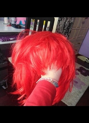 Kırmızı kısa peruk anime coprkay 