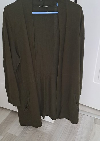 Kadın Haki Keten Salaş Midi Hırka