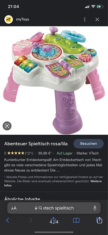  Beden Renk Almanca aktivite masasi vtech
